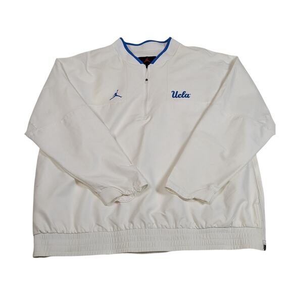 Jordan UCLA Bruins Quarter Zip Pullover Windbreaker Jacket White XXL - Picture 1 of 11